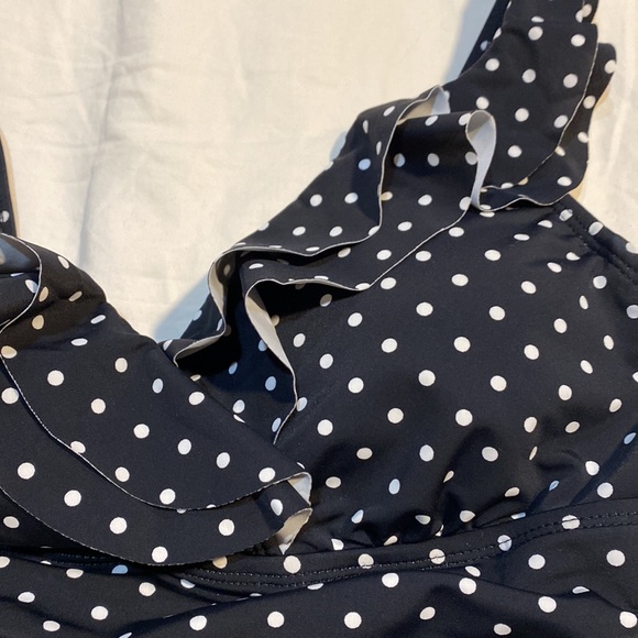 Black and white polka dot Lauren tankini swim top 8, NWT - Picture 2 of 7